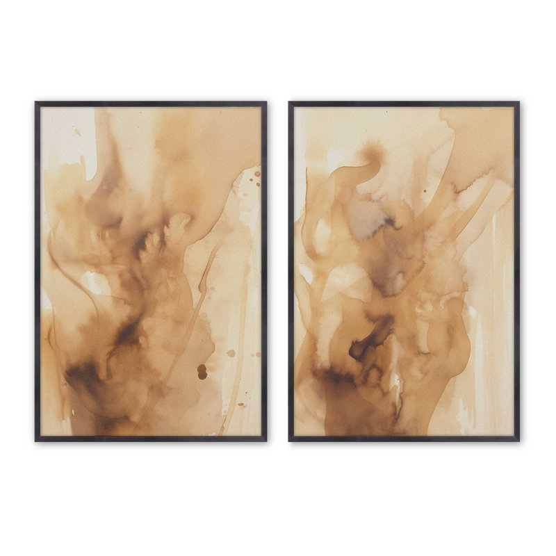 Burnt Echoes, ensemble de 2 impressions,, H 15,25 po x l 24,5 po, Zinc patiné