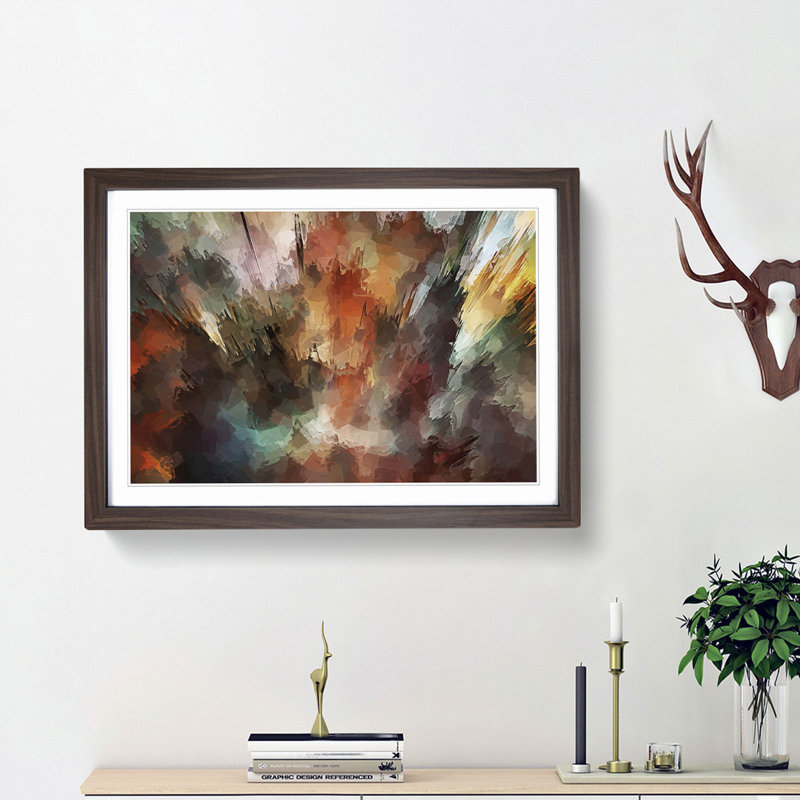 The Future in Abstract - Picture Frame Painting Print, 27cm H x 36cm W x 2cm D, Walnut Framed