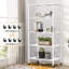 Tablettes de rangement pliables à 5 niveaux avec roulettes, modifiables en unités à 2 tablettes, étagères de rangement pliables réglables en métal pour le rangement, le garde-manger, le garage, la cuisine-305821190