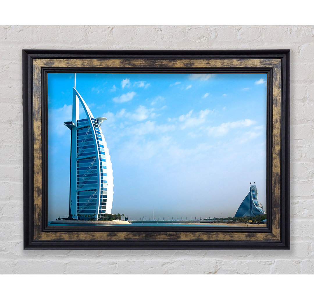 Burj Al Arab Dubai In The Morning Sky - Einzelne Bilderrahmen Kunstdrucke