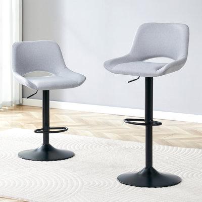 Ensemble de 2 tabourets de bar modernes pivotants réglables avec repose-pieds, convient aux bars à la maison et aux îlots de cuisine
