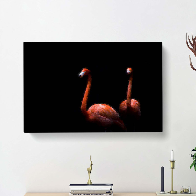 Pink Flamingos - Wrapped Canvas, 35cm H x 50cm W x 3cm D
