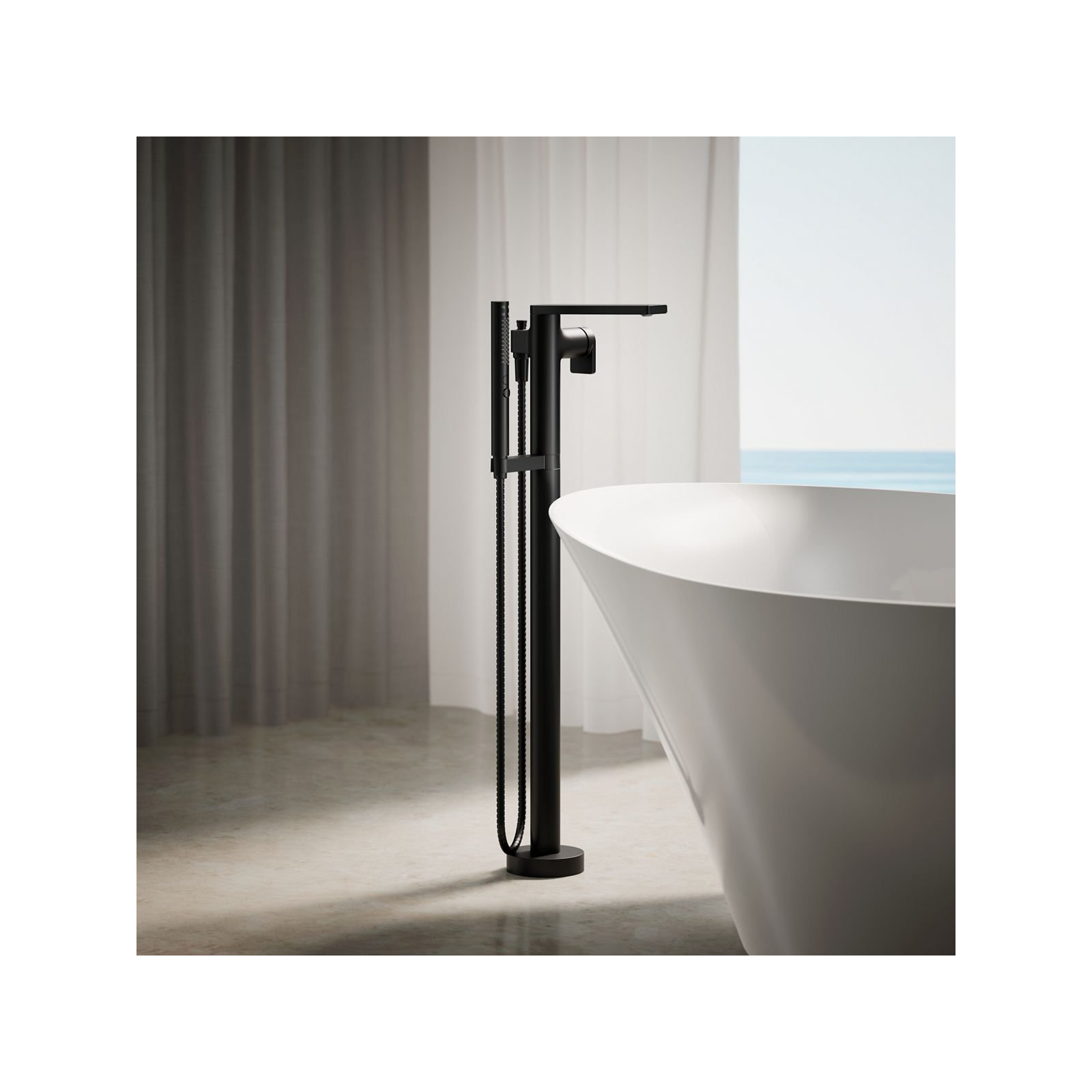 Composed Freestanding Bath Faucet, Matte Black