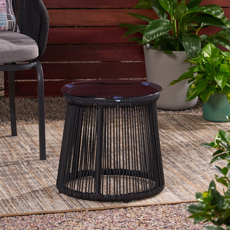 Berkshire Glass Top End Table, Black