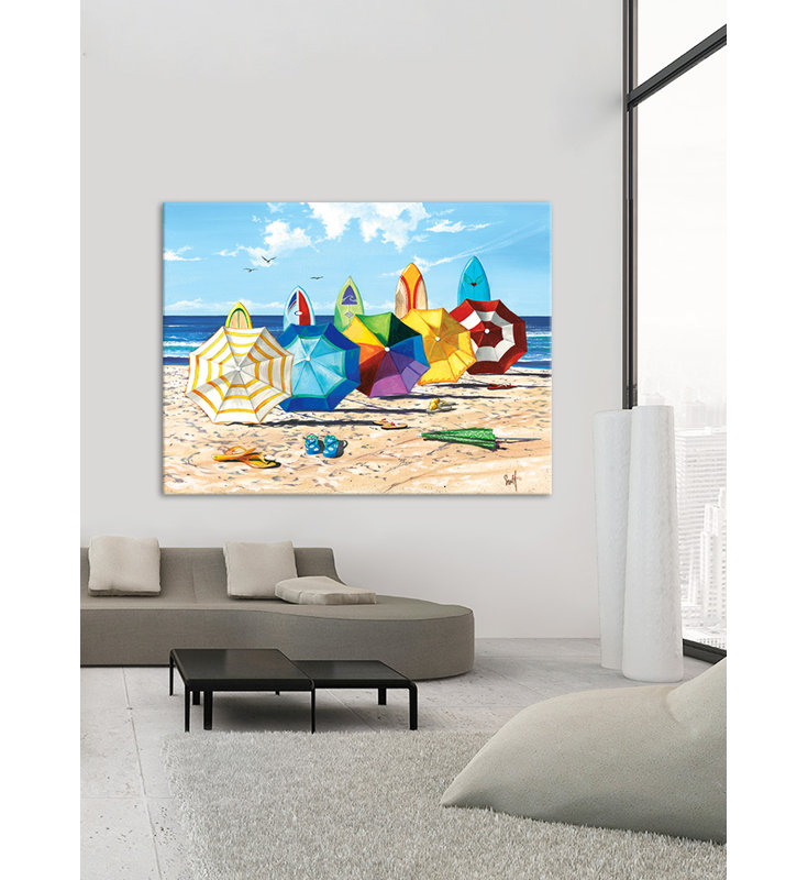 « brellas & boards », reproduction sur toile tendue
