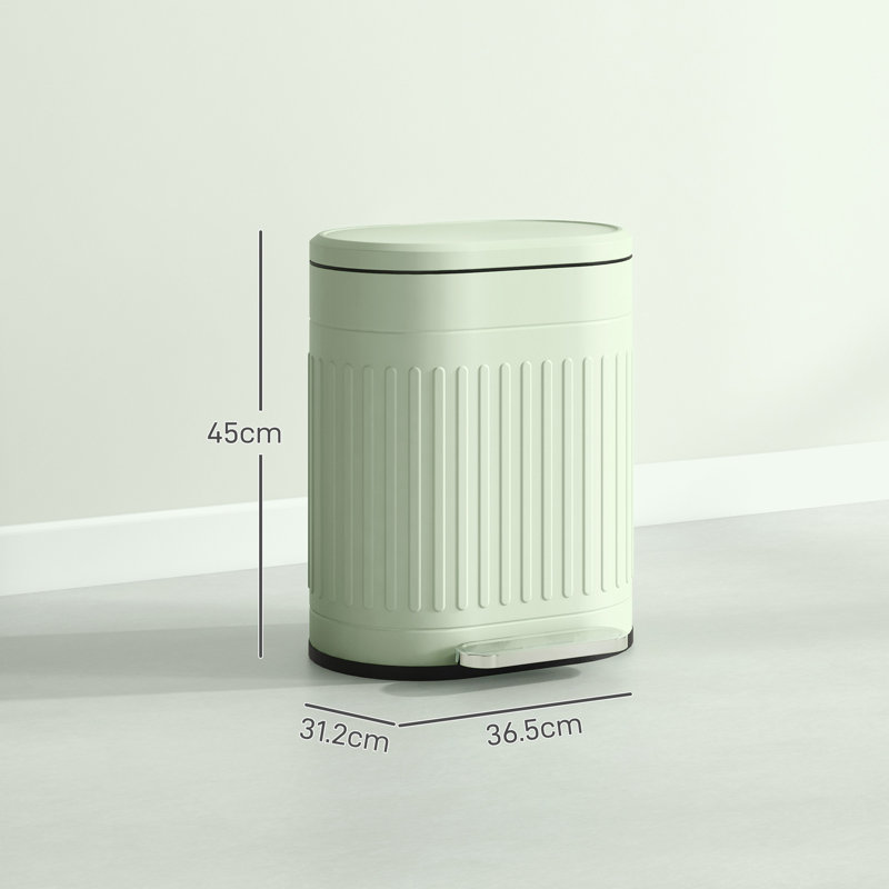 Sebatian Step On Kitchen Trash Can, Green, 5.3
