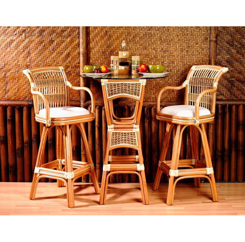 Regatta Swivel Upholstered Cotton Counter Stool, Gold