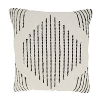 20x20 Oversize Textured Zig Zag Woven Down Filled Square Throw Pillow  Black - Saro Lifestyle