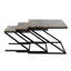 Ensemble de 3 tables gigognes en bois Mango avec base en métal noir
