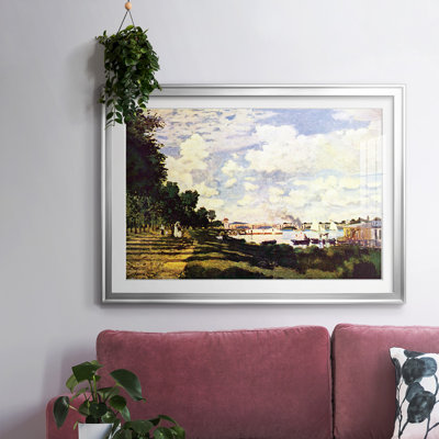 «Sailing At Argenteuil» par Claude Monet - reproduction d'art, avec passe-partout mat et encadré sous verre acrylique