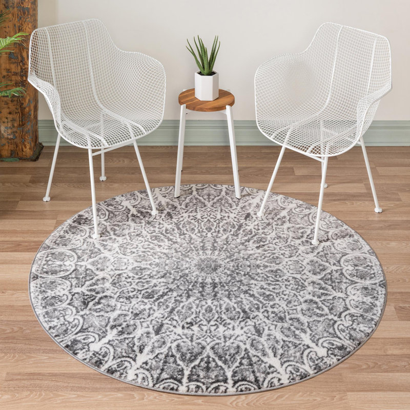 Affleck Geometric Indoor Rug, Round 5'3"