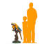 Statue jaune grandeur nature perroquets sur branche