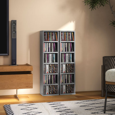Ermanno Set of 2 CD Storage Units with Adjustable Shelves