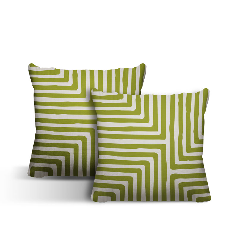  Coussin intérieur / extérieur carré, L 15 po x H 15 po, Chartreuse