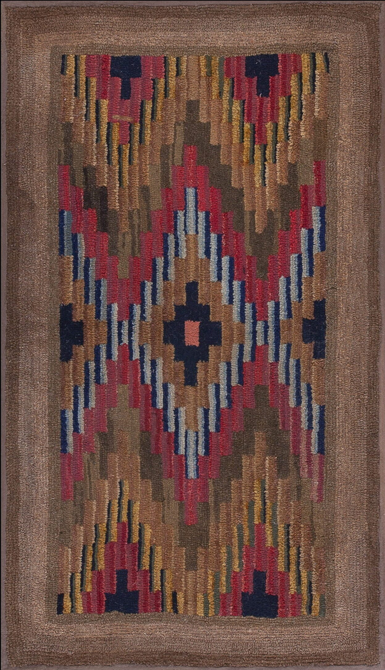 The New England Collection Antique American Hooked Rug Small Scatter ...
