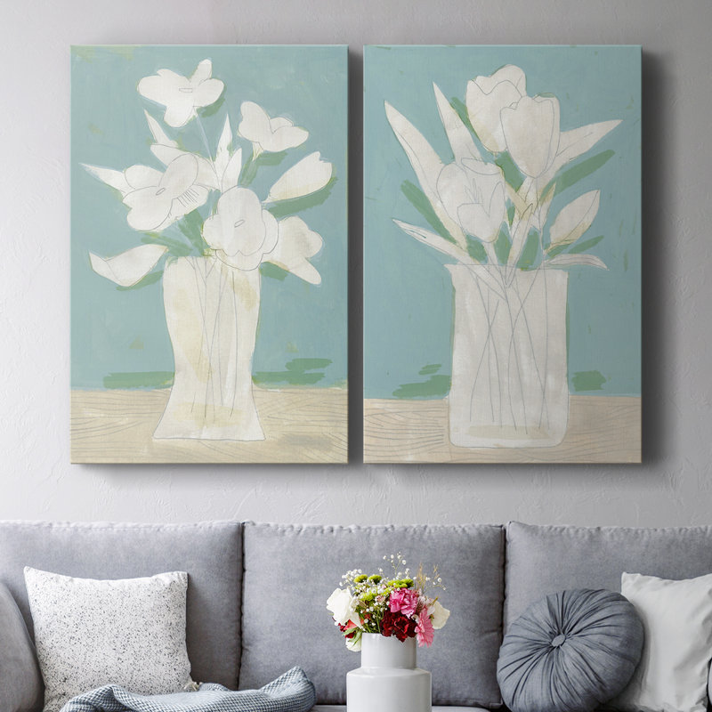 Muted Spring Arrangement I-Premium Gallery Wrapped Canvas -Ready to Hang, 36" H x 48" W