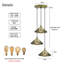 Kingsview 3 - Light Green Brass Cluster Pendant-1257471919