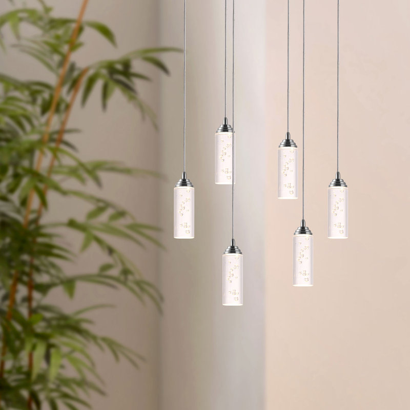 Luminaire suspendu cylindrique à DEL 6 lumières Ardrie, H 4,7 po x l 1,8 po x P 1,8 po