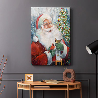 Santa and Cardinals -Gallery Wrapped Cavas