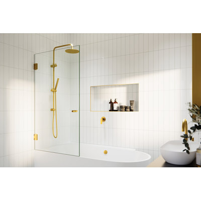 Porte de douche en verre sans cadre 34 po x 58 po Albedo