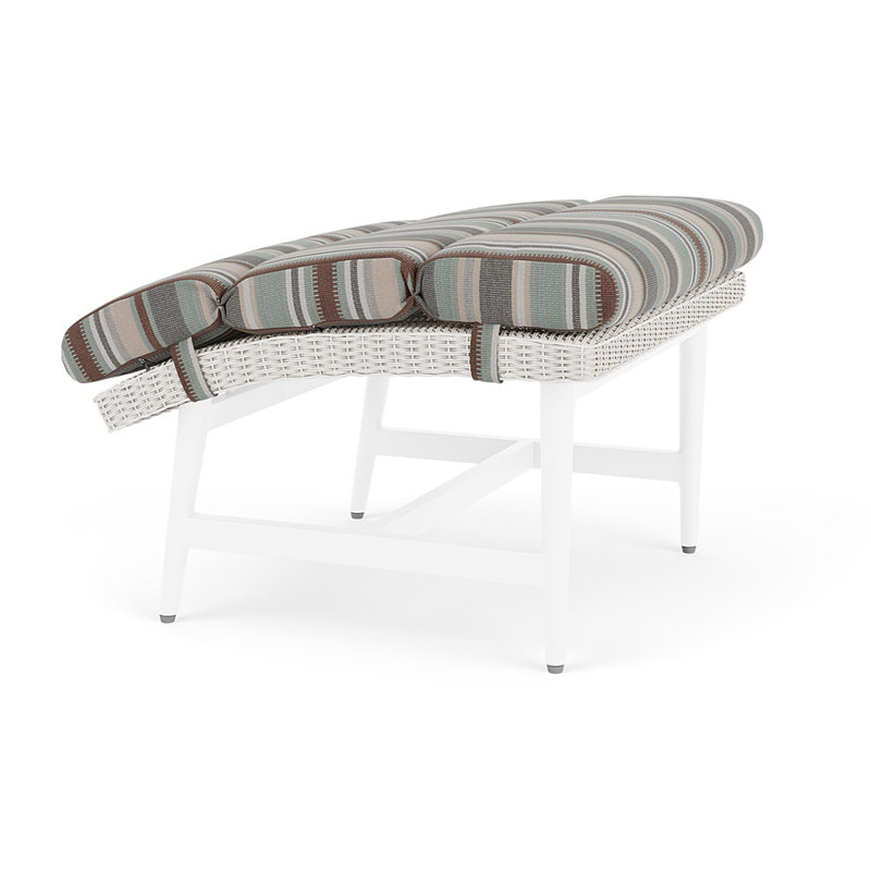Cascade Outdoor Ottoman, Lima Heron, White