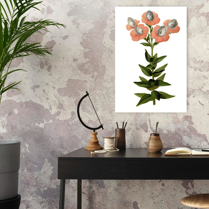 Œuf, art floral rétro fantaisiste, H 24 po x l 16 po
