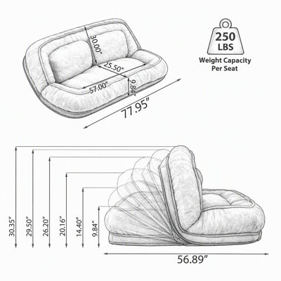 Canapé-lit moderne moelleux et lit pour animaux de compagnie avec dossier inclinable réglable pour un confort polyvalent