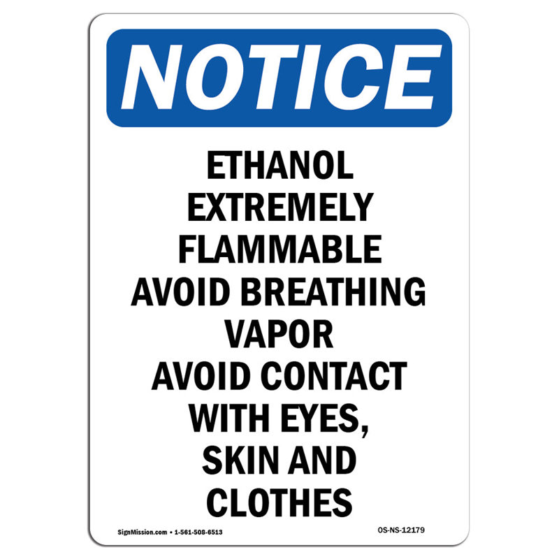 Ethanol Extremely Flammable Avoid Sign