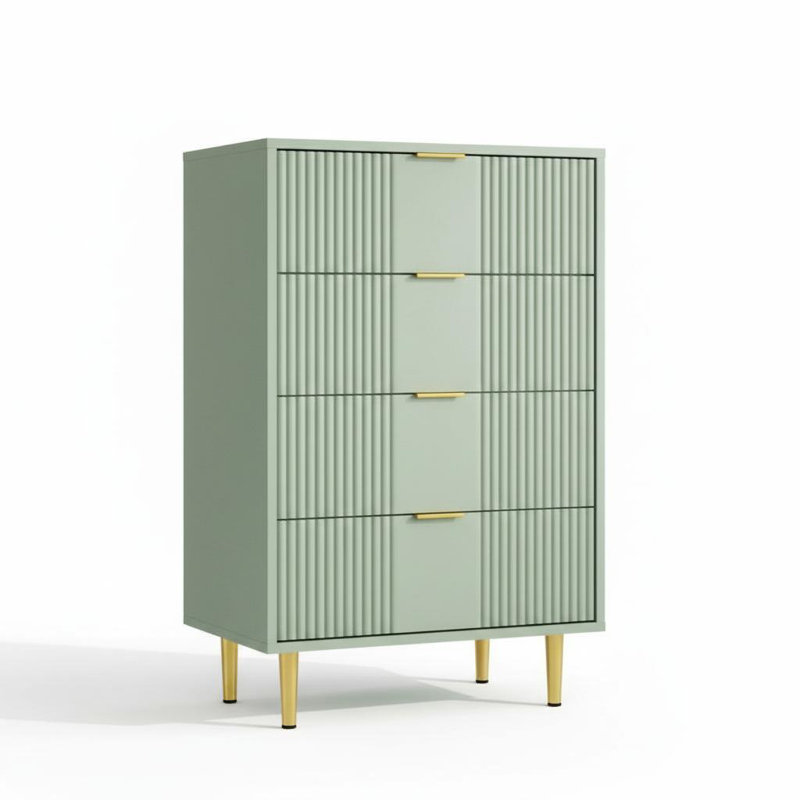60 cm W Chest of 4 Drawers, Olive green