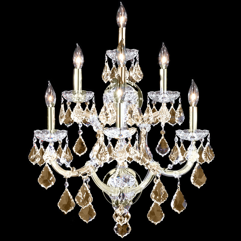Maria Theresa Grand 7 - Light Candle Wall Light, Gold Lustre