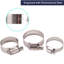 Ensemble de collier de serrage en acier inoxydable argenté 60 pièces, collier de serrage réglable pour la plomberie automobile
