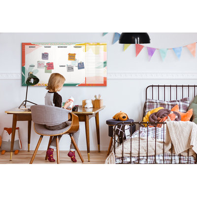 Magnetic Memo Board Whiteboard - 120 x 60 cm - With Marker and Magnets - Basic week planner