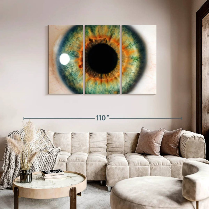 " Green Eye " 3 - Pieces, 48" H x 74" W x 1.25" D