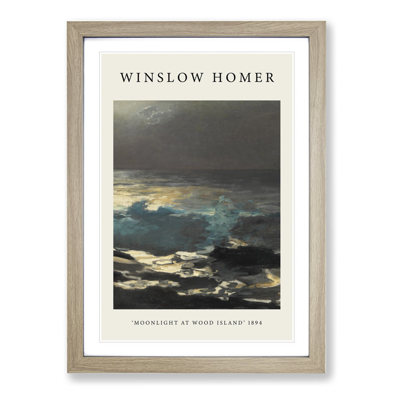 Moonlight at Wood Island by Winslow Homer - Picture Frame Painting, 65cm H x 48cm W x 2cm D