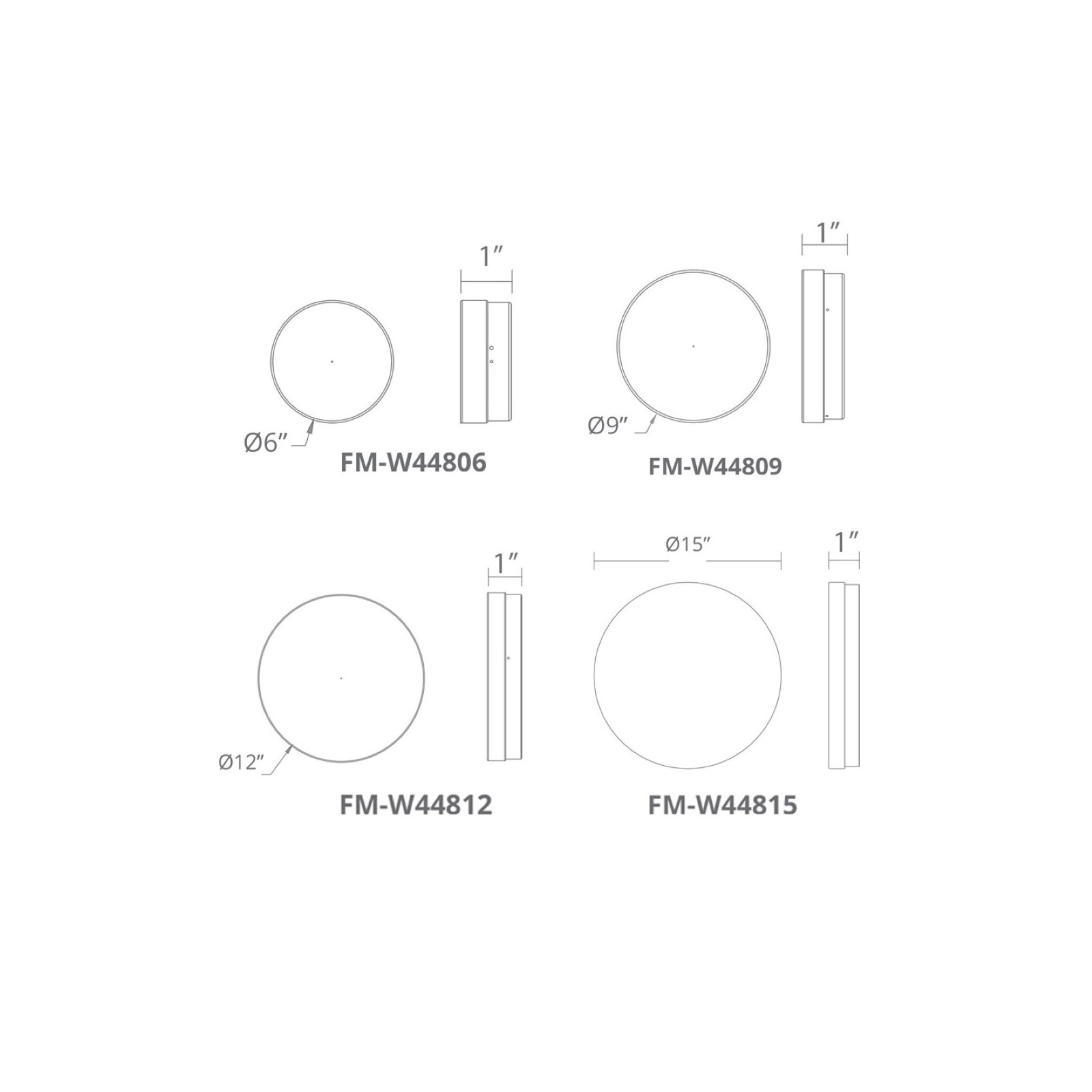 Pi LED Dimmable Round Flush Mount, 2.5" H x 6" W x 6" D, 3000K, Stainless Steel
