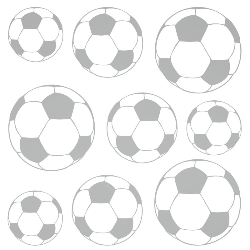 Sports Non-Wall Damaging Wall Decal, Silver, 20" H x 20" W x 0.01" D