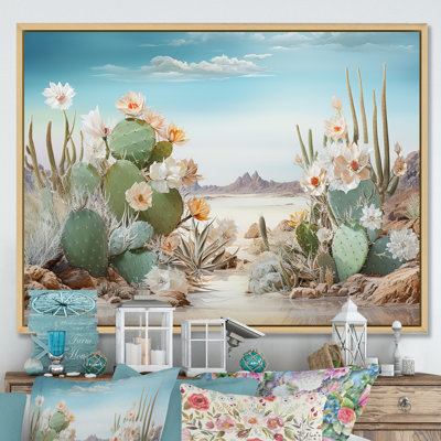 Collage de cactus sur la plage sur toile
