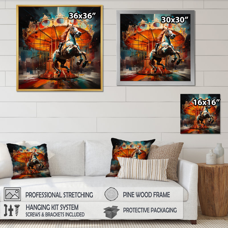 Dynamic Carousel - Carousel Canvas Art Print, H 30 po x l 30 po x P 1 po, Toile tendue