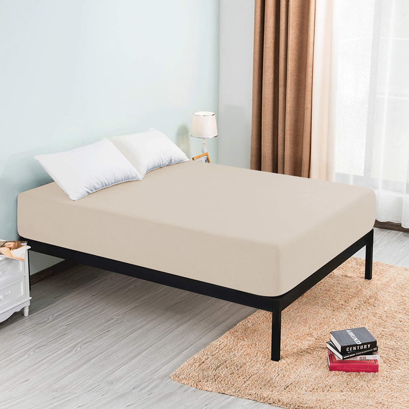 Microfiber Brushed Deep 40cm Fitted Bed Sheet, Kingsize (5'), Cream