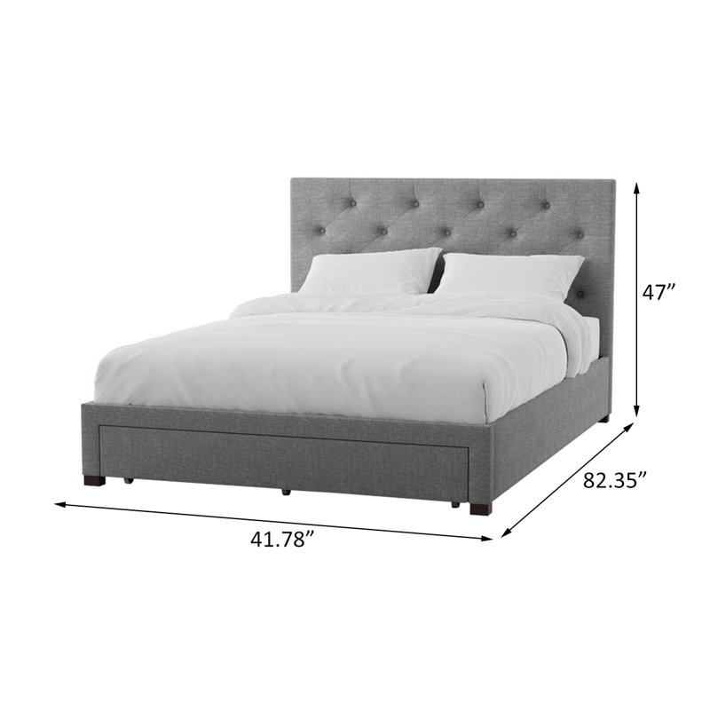 Twin Bed, Gray, Gray, Twin
