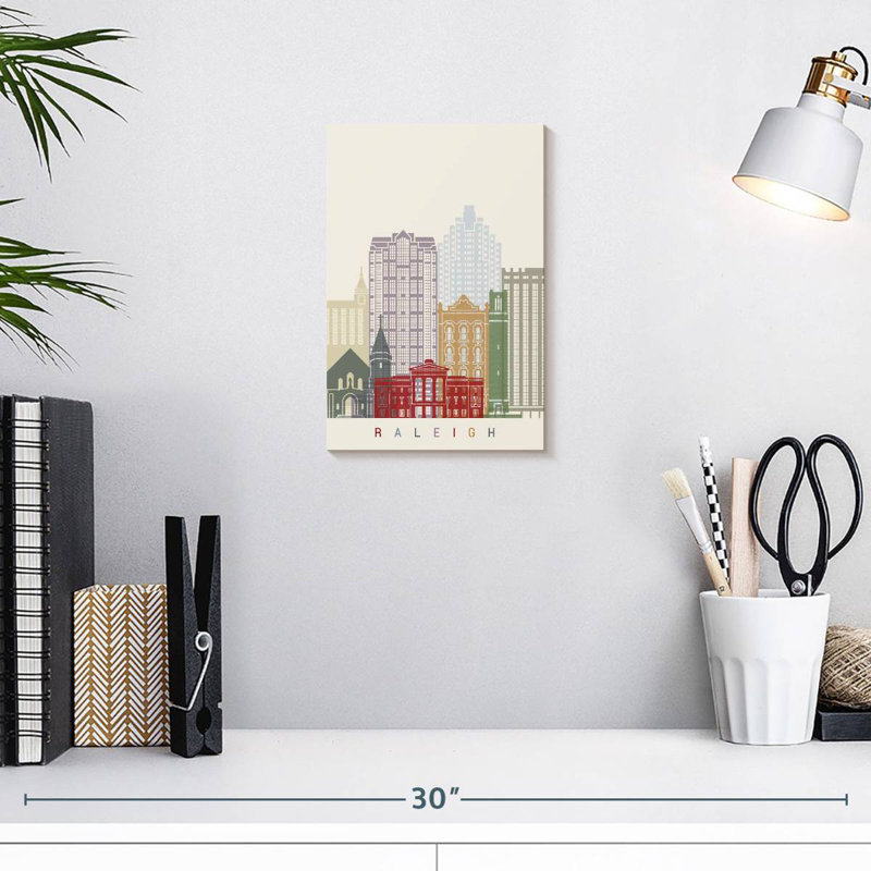 Affiche Sirci Raleigh Skyline, H 12 po x l 8 po
