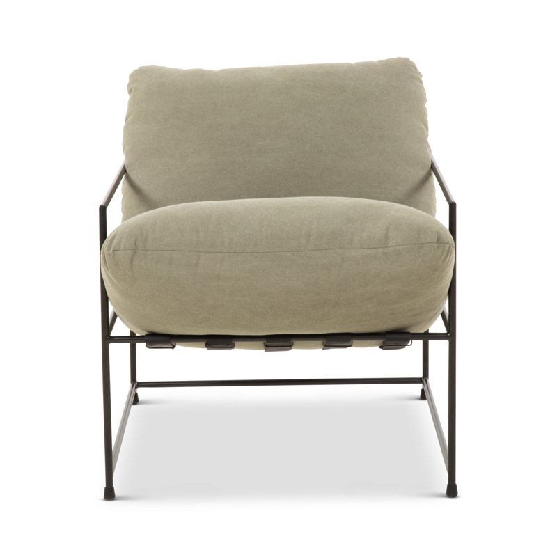 Danita Armchair, Washed Green Performance Canvas