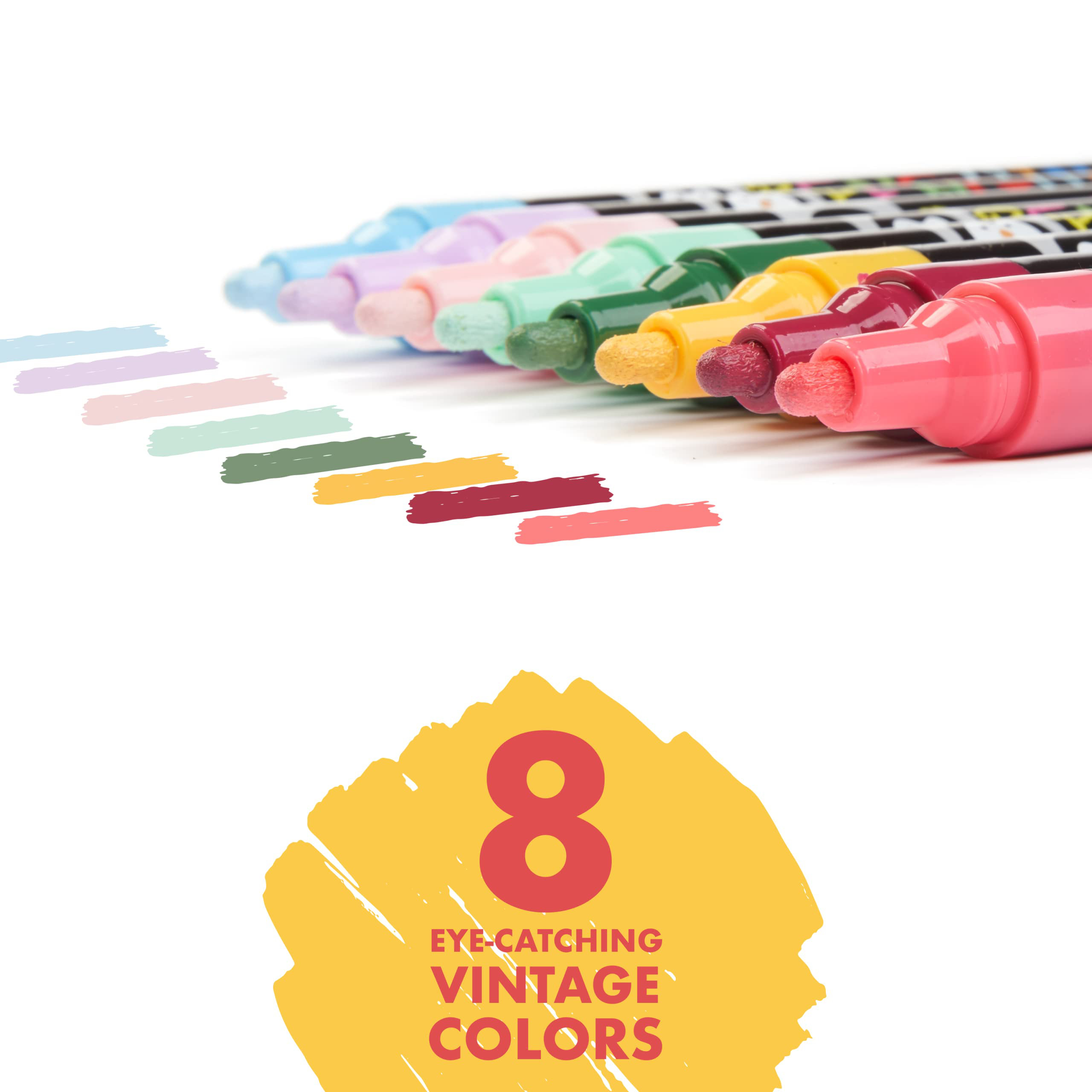 Liquid Chalk Markers, Set of 8 Neon Colors - Erasable, Washable Chalkboard  Pens