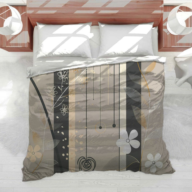 Botanical Pattern Abstract Cotton Blend Comforter, King Comforter