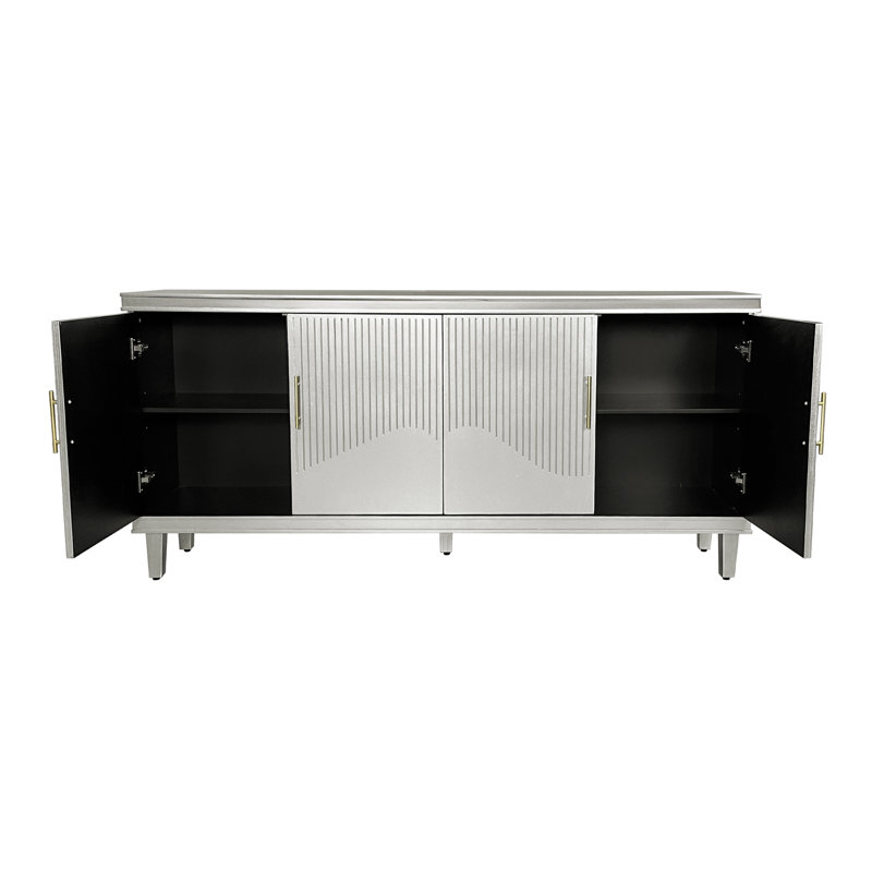70.07''Large Size 4-Door Cabinet, Champagne