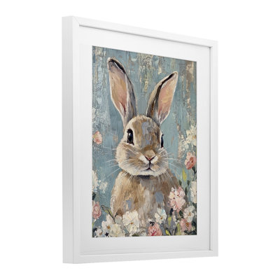 Portrait de lapin délavé, reproduction sous verre, design par Franklyn Gregory