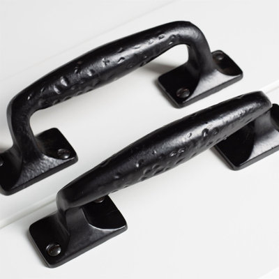 Hammer & Tongs - Forged Barn Door Handle - H150mm - Black