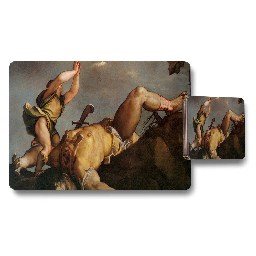 Placemat And Coaster Set With Classical Baroque Painting Artwork
