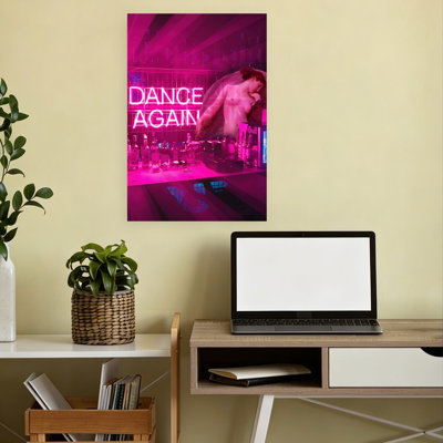 «Dance Again», impression d'art rétro surréel et violet sur toile