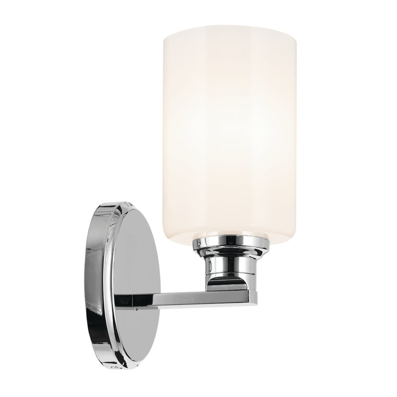 9.5" 1-Light Wall Sconce with Glass, Chrome, Opal Etched